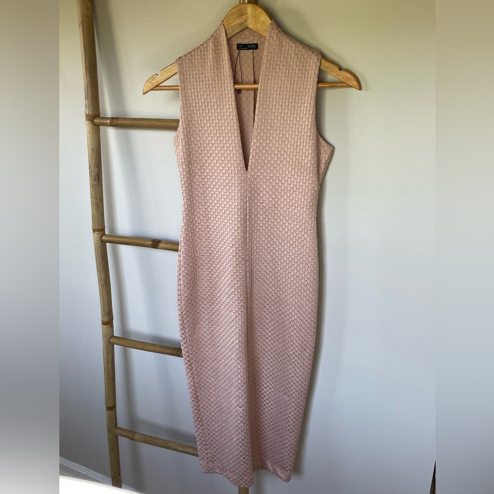 Zara blush waffle dress